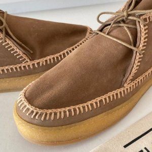 New Free People Laid By London Carine Crochet Taupe Chukka Boots Sz 11 EU/41.